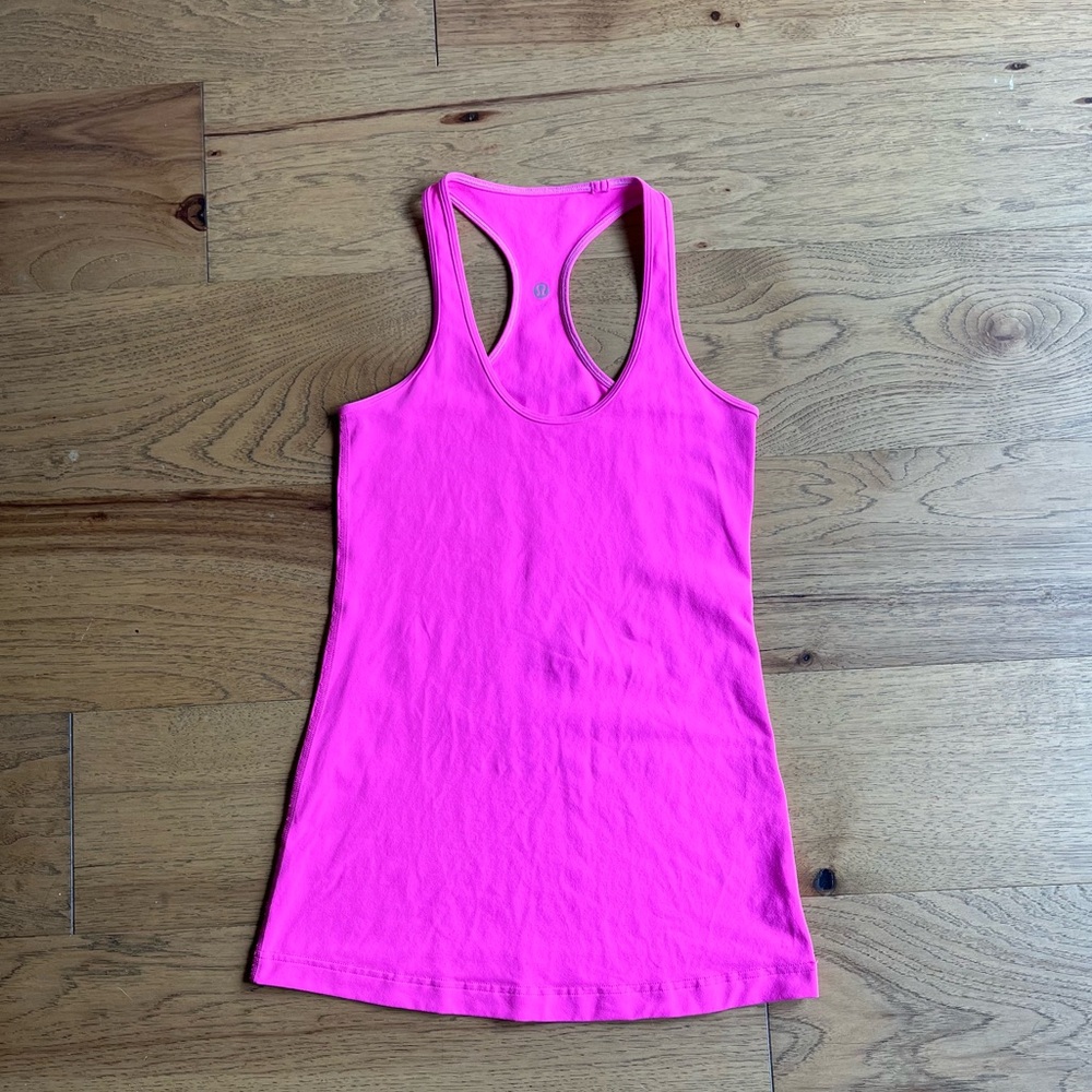 Lululemon Cool Racerback Tank Bright Pink Size 6 EUC
